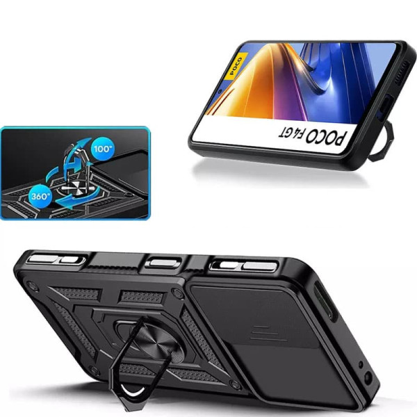 Заказать Xiaomi Poco F4 GT Ударопрочный чехол Camshield Serge Ring для Xiaomi Poco F4 GT