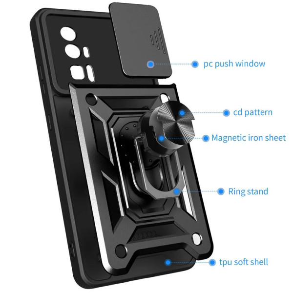 Замовити Xiaomi Poco F5 Pro Ударостійкий чохол Camshield Serge Ring для Xiaomi Poco F5 Pro / Redmi K60 / K60 Pro