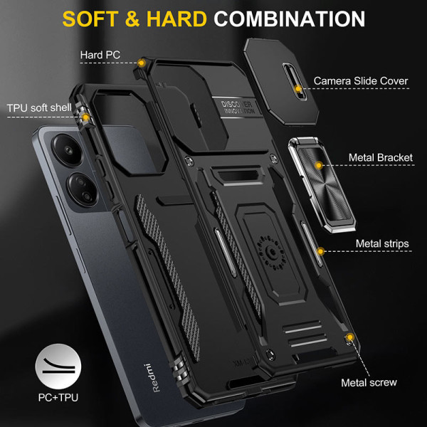 Замовити Xiaomi Redmi 13C Ударостійкий чохол Camshield Army Ring для Xiaomi Redmi 13C / Poco C65
