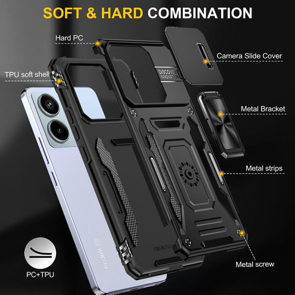 Заказать Xiaomi Redmi Note 13 4G Ударопрочный чехол Camshield Army Ring для Xiaomi Redmi Note 13 4G