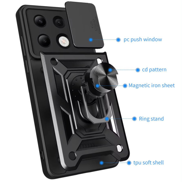 Заказать Xiaomi Redmi Note 13 4G Ударопрочный чехол Camshield Serge Ring для Xiaomi Redmi Note 13 4G