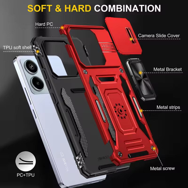 Заказать Xiaomi Redmi Note 13 Pro 4G Ударопрочный чехол Camshield Army Ring для Xiaomi Redmi Note 13 Pro 4G / Poco M6 Pro 4G