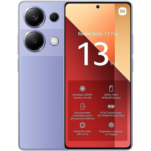 Замовити СМАРТФОНИ Xiaomi Redmi Note 13 Pro 4G 12/512GB Lavender Purple Global Version Гарантія 1 рік