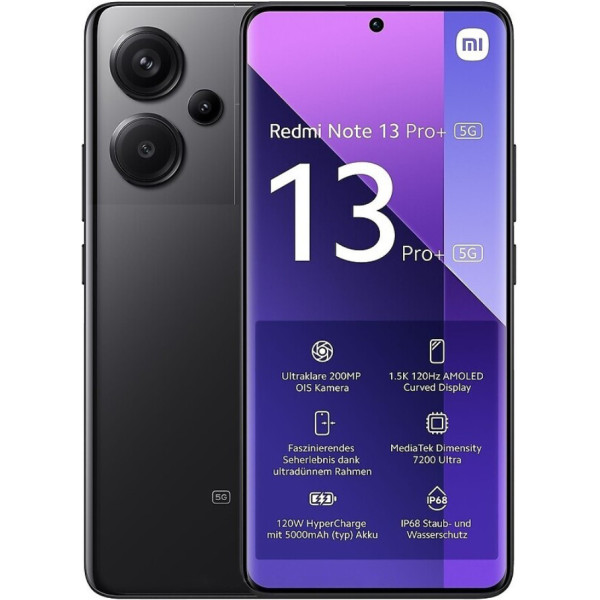 Заказать СМАРТФОНЫ Xiaomi Redmi Note 13 Pro+ (Plus) 5G 8/256GB Midnight Black Global Version Гарантия 1 Год