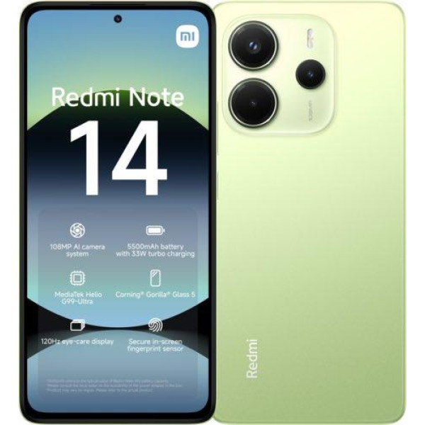 Заказать СМАРТФОНЫ Xiaomi Redmi Note 14 8/256GB Lime Green Global Version Гарантия 1 Год