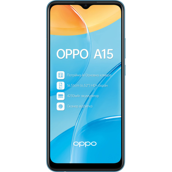 Замовити СМАРТФОНИ OPPO A15s 4/64Gb Blue Гарантія 1 рік
