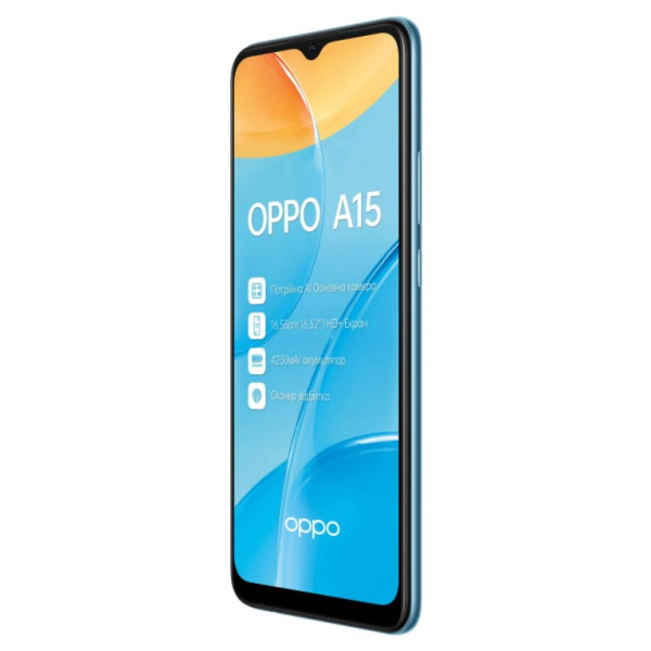 Замовити СМАРТФОНИ OPPO A15S 4/64GB Blue Гарантія 1 рік