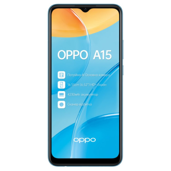 Замовити СМАРТФОНИ OPPO A15S 4/64GB Blue Гарантія 1 рік