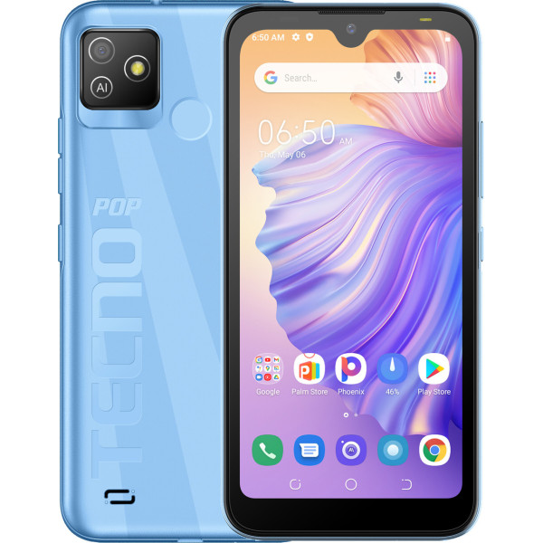 Замовити СМАРТФОНИ Tecno Pop 5 Go (BD1) 1/16GB Diamond Blue Гарантія 1 рік