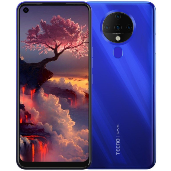 Замовити СМАРТФОНИ Tecno Spark6 (KE7) 4/64Gb Blue Офіціальний / Гарній 1 рік
