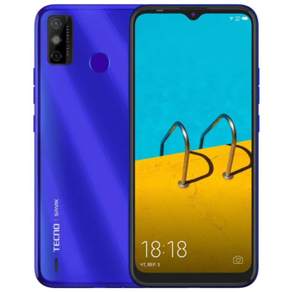Замовити СМАРТФОНИ Tecno Spark 6 Go (KE5) 2/32Gb Blue UA UCRF - Офіційний / Гарантія 1 рік