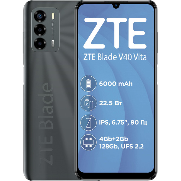 Заказать СМАРТФОНЫ ZTE Blade V40 Vita 4/128Gb NFC Black Гарантия 1 Год