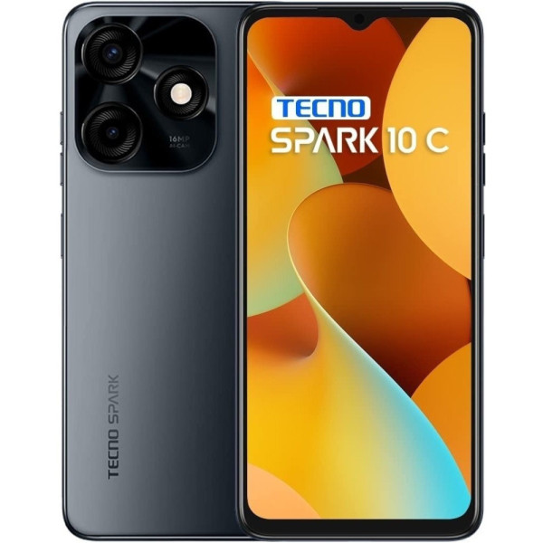 Замовити СМАРТФОНИ Tecno Spark 10C (KI5m) 4/128GB NFC Meta Black Гарантія 1 рік